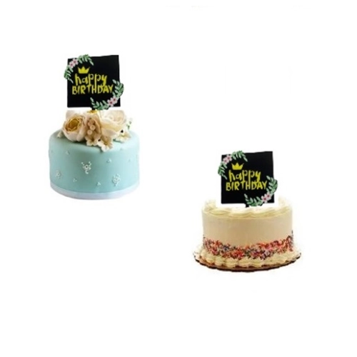 Topper ozdoby na tort napis Happy Birthday z kwiatami dekoracje urodzinowe
